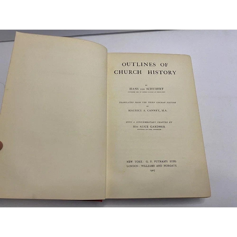 Theological Translation Library Outline Of Church History 1907 Hans Von Schubert